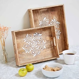 Bandeja Meena de diseñador de oro Premium diseñada para servir aperitivos, exhibición, decoración del hogar, bodas, fiestas y celebraciones, regalos - Product Image 6