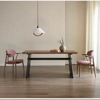 Chaise de salle à manger en bois de frêne français avec accoudoirs, fauteuil rembourré en lin de style nordique, mobilier moderne pour la maison