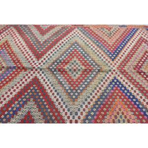 Alfombra roja Kilim turca de 4,8x9,8 pies, área grande, tejido plano, diseño de retazos, Material de lana, respaldo de látex, pasillo rectangular de 9x12, nuevo - Product Image 5