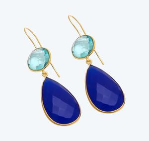 ต่างหูห้อยเงินสเตอร์ลิง925ชุบทอง18K ปรับแต่งได้พร้อมไข่มุกอัญมณีธรรมชาติและเพชรสำหรับงานแต่งงาน - Product Image 2