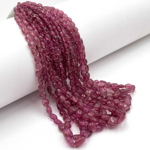 Cuentas lisas ovaladas de piedras preciosas de turmalina Rosa Natural, 12 pulgadas, 4-6 3*8 MM, 30 CT, cuentas pulidas para hacer joyas para regalo - Product Image 5