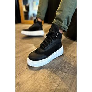 Stivali sportivi da uomo con suola alta in pelle marrone chiaro - Product Image 4
