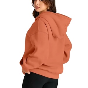 Sweats à capuche unis 100% coton vierge surdimensionnés personnalisés pull lourd unisexe en vrac grande taille sweats à capuche et sweat-shirts pour femmes - Product Image 2