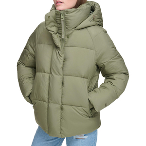 Chaqueta Acolchada de Alta Calidad, con Capucha, Exterior de Cuero Genuino, Impermeable, Transpirable, Cuello Alto, para Invierno, Venta al Por Mayor - Product Image 5