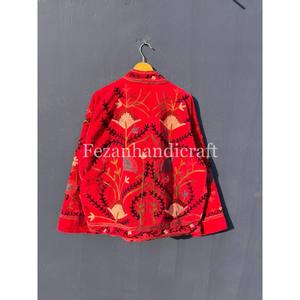 Velvet Floral Embroidery <b>Jacket</b> Coat Unisex Cotton Lining Winter Coat Boho <b>Hippie</b> Short Coat Women's Casual <b>Jacket</b> Coat - Product Image 5