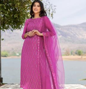 Ensemble indien-pakistanais Salwar Kameez Dupatta Ensemble Designer Kurta Pantalon Costume d'été Design au prix de gros Vêtements ethniques pour femmes - Product Image 1