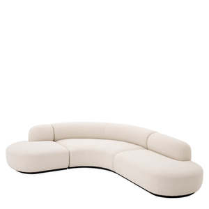 Canapé convertible sectionnel contemporain Bjrn L en cuir véritable, 3 places, couleur crème, lavable, pour salon - Product Image 4