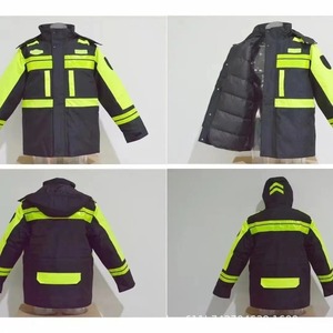 Conjunto de dos piezas de invierno Chubasquero reflectante y chaleco de seguridad Ropa de trabajo para un calor a prueba de viento - Product Image 5