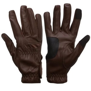 Gants d'équitation en cuir respirants à doigts complets pour hommes, fermeture auto-agrippante, séchage rapide, design couleur personnalisé, prix de gros - Product Image 3