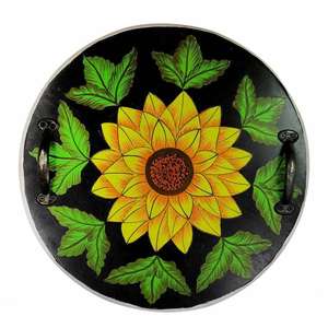 New Handcrafted Acacia Wood Tray with Minimalist Bright Floral Design with Handles Tabletop Vase for <b>Home</b> Entertaining Gift - Product Image 1