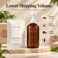 Poudre de gel douche corporelle aux herbes personnalisée, sans plastique, à remplir, moussante, éclaircissante, rafraîchissante et hydratante, avec effet bulles