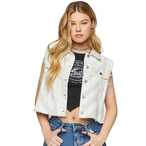 Chaleco vaquero transpirable sostenible para mujer 2025, chaleco vaquero para motocicleta, decoración de botones de estilo Vintage, ropa exterior Formal, servicios OEM de bienvenida - Product Image 1