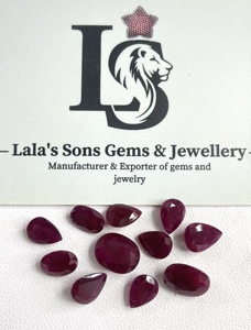 Mejor Precio, Rubí Africano Natural Calentado, Corte Ovalado en Forma de Pera, Calibración de Tamaño 6x8-8x10mm, Color Rojo Intenso, Gema Suelta para Joyería - Product Image 5
