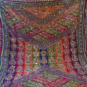 Châles de travail en miroir brodé lourd de haute qualité pour Panjabi femmes Banarsi Duppatta châles hiver foulards ethniques bas prix - Product Image 6