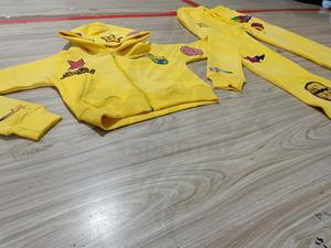 Custom Made Printed Breathable Sweat Suit Sun Faded Acid Wash Jogger Sweatpants Hoodie Set Patchwork DTF <b>Stickers</b> 100% Cotton - Product Image 5