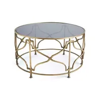 Table basse en fer forgé de console moderne dorée de luxe de qualité supérieure avec dessus en verre trempé pour la décoration de la maison en vente