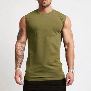 Precio barato Alta calidad fitness gimnasio slim fit Venta al por mayor baratos hombres 95 algodón 5 spandex camiseta sin mangas para la venta - Product Image 3