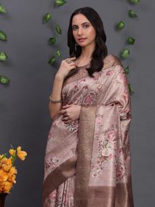 Bollywood Designer lourd Banasari soie jari tissage traditionnel ethnique Saree fête de mariée mariage vêtements ethniques Blouse pour les femmes - Product Image 4