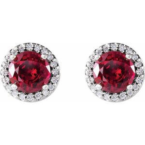 Pendientes de tuerca redondos de 4 puntas estilo halo con diamante de corte princesa, chapados en oro blanco de 14K/18K, con diseño de corona y tornillo, a la moda - Product Image 2