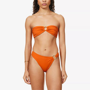 Ensemble de bikini 2 pièces pour femmes, personnalisé, en spandex/polyester, écologique, bandage, vêtements de plage, maillot de bain sexy - Product Image 5
