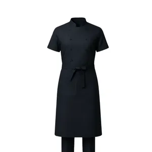 Uniforme de hostelería azul marino con cinturón y mangas 3/4 - Product Image 4