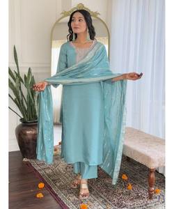 Party Cotton Anarkali Kurta Set for Women Girls Ready Made Stitched Dupatta Salwar Apparel Garment Manufacturer India - Product Image 2