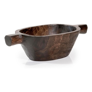 Meilleures ventes Grand bol à pâte en bois de qualité supérieure avec poignées Bol à pâte en bois de manguier pour plusieurs usages Bol à pâte de forme ovale personnalisé - Product Image 1