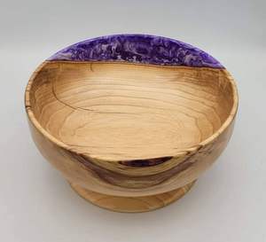 Bol en résine en bois rustique fait à la main pièce maîtresse décorative élégante moderne maison cuisine affichage Art - Product Image 3