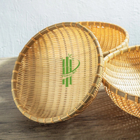 Nouveau modèle 2025, paniers de rangement en rotin et bambou naturels, faits à la main, écologiques, vintage, en forme de cercle, pour fruits et pain, prix avantageux