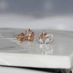 Boucles d'oreilles VDS Luxury 18Kt Yellow Gold Round Brilliant Cut Stud IGI Certified Elegant Everyday Jewelry Women's Engagement Natural - Product Image 3