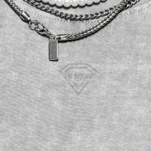 100% coton lourd hommes col rond surdimensionné goutte épaule Streetwear T-Shirt Anti-rides Anti-rétrécissement respirant longue longueur - Product Image 6