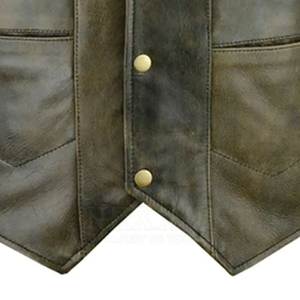 Gilet d'hiver pour hommes avec logo personnalisé en cuir très résistant nouveau style gilet en cuir léger, confortable et chaud à col en V - Product Image 6