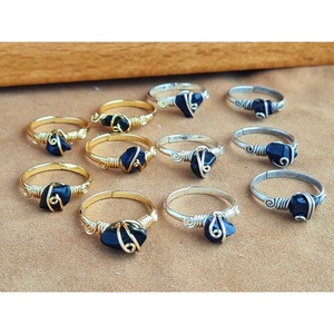 Bohemian Style Gold Plated Brass Gemstone <b>Rings</b> Jewelry - Product Image 1