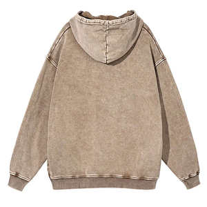 Sudadera con Capucha de Algodón Francés de Estilo Vintage, Casual, con Hombros Caídos, Corte Holgado, Acabado Desgastado, Textura Jersey, para Primavera, Personalizable OEM - Product Image 6