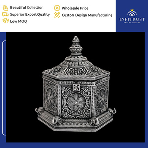 Flor de Plata de Ley Hecha a Mano de Alta Calidad - Diseño Antiguo Oxidado con Piedras para una Decoración Elegante del Hogar en Oferta - Product Image 2