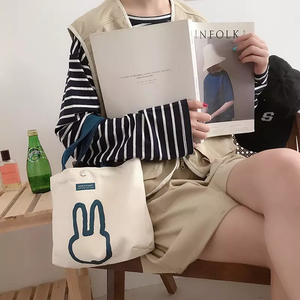 กระเป๋าผ้าใบผ้าฝ้ายออกแบบได้ตามต้องการกระเป๋าช้อปปิ้งพิมพ์โลโก้กระเป๋าสะพายไหล่นำกลับมาใช้ใหม่ได้ - Product Image 6