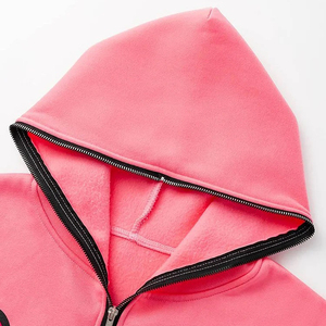 Wholesale 100% Cotton Solid Full Face <b>Zip</b>-<b>Up</b> <b>Hoodie</b> with Custom Logo Design Breathable Fleece for Winter - Product Image 3