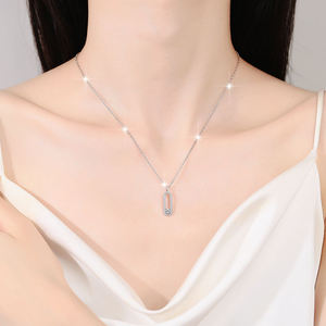 Collar con Colgante de Moissanita de 1 Quilate en Forma de Clip, Joyería de Plata de Ley 925, Accesorio de Joyería, Venta al por Mayor de Fábrica - Product Image 6