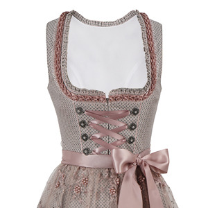 Lady Oktoberfest Costume-Bavarian National Pink Plaid Clubwear 3D Embroidery Technique Cosplay <b>Carnival</b> Halloween Fancy <b>Party</b> - Product Image 2