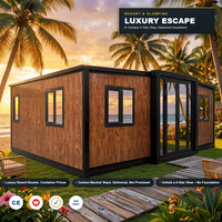 Suite de glamping extensible en conteneur 20ft 40ft, Villa préfabriquée de luxe avec lucarne pour observation des étoiles, Modulaire, Prête pour l'énergie solaire hors réseau