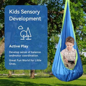 Kids Pod Swing Seat Silla hamaca colgante para niños con almohada inflable Silla columpio sensorial - Product Image 5