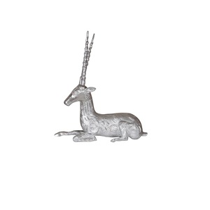 Silver Colored Deer <b>Statue</b> Elegant Engraved Metal Sculpture Decorative Showpiece for Home Office Living Room Interior Decoration - Product Image 1