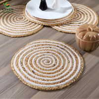 Sets de table en jute faits à la main, design personnalisable, taille ajustable, légers, réutilisables, résistants à la chaleur, qualité alimentaire, lavables, tables à manger de luxe