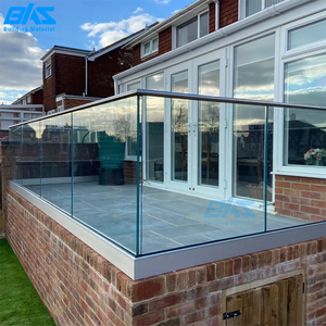 Système de balustrade en verre trempé avec profilé en U en aluminium, balustrade sans cadre, pour villa, balcon, <span class=keywords><strong>escalier</strong></span>, usage commercial extérieur - Product Image 4