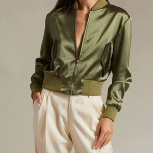 Chaqueta Bomber para Mujer al por Mayor de Fábrica, Chaqueta Bomber de Manga Larga Informal para Mujer a Bajo Precio - Product Image 4