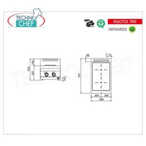 Cuisinière électrique 2 zones avec plaque infrarouge, 6,4 kW - Product Image 3