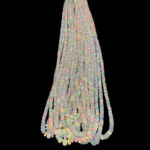 Genuine Ethiopian <b>Opal</b> Smooth Rondelle Beads 3-5mm Natural Gemstone Strand for Jewelry Making Loose Beads Wholesale Bulk - Product Image 2