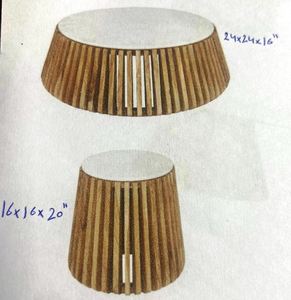 Ensemble de meubles de salon modernes personnalisables Tables d'extrémité de bande en bois Tailles de table basse Finitions Combinaison en métal par besoin - Product Image 1