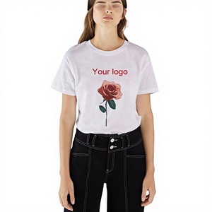 เสื้อยืดผู้หญิงสุดฮิตปี 2026 ผ้าฝ้าย 100% ระบายอากาศได้ดี เป็นมิตรกับสิ่งแวดล้อม เนื้อผ้านุ่มแบบอัดแน่น ผ้าถักลายสักหลาด พิมพ์โลโก้ น่ารัก - Product Image 1