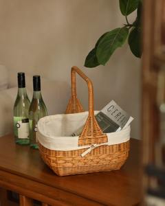 Meilleure vente Panier en rotin avec poignée haute Panier de rangement en osier fait à la main Écologique pour l'organisation et la décoration de la maison - Product Image 6